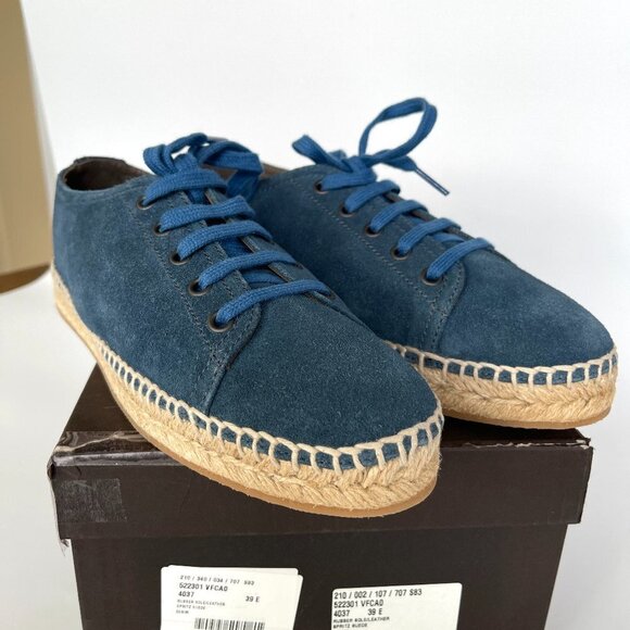 BOTTEGA VENETA Spritz Suede Denim blue espadrilles 522301 shoes, Size 41 - Picture 1 of 12